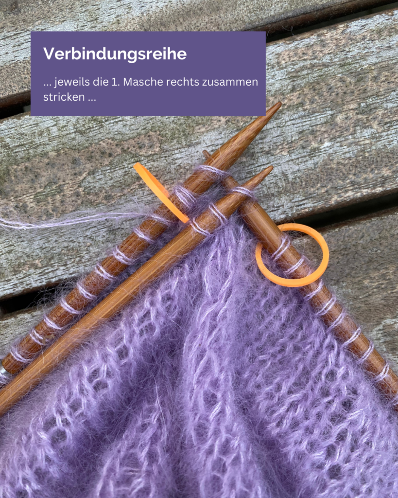 3 Randmaschen zusammen stricken