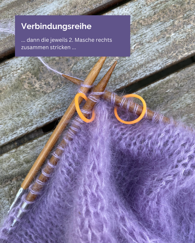 3 Randmaschen zusammen stricken